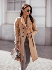 Phoebe Elegant Trench Coat in Khaki