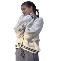 Phoebe Knit Cardigan with Oversized in Weisslich