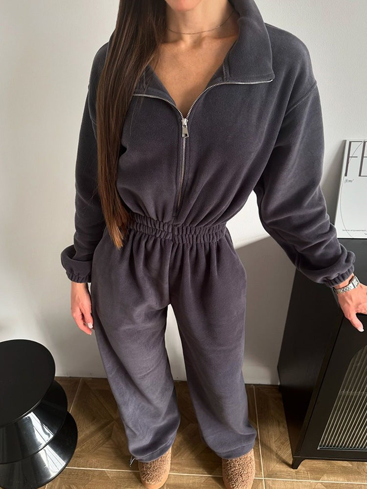 Pia Comfortable Jumpsuit in Dark Grey