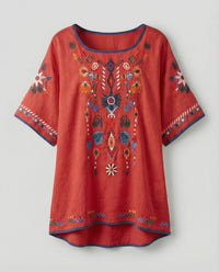 Pia Linen Shirt in Red