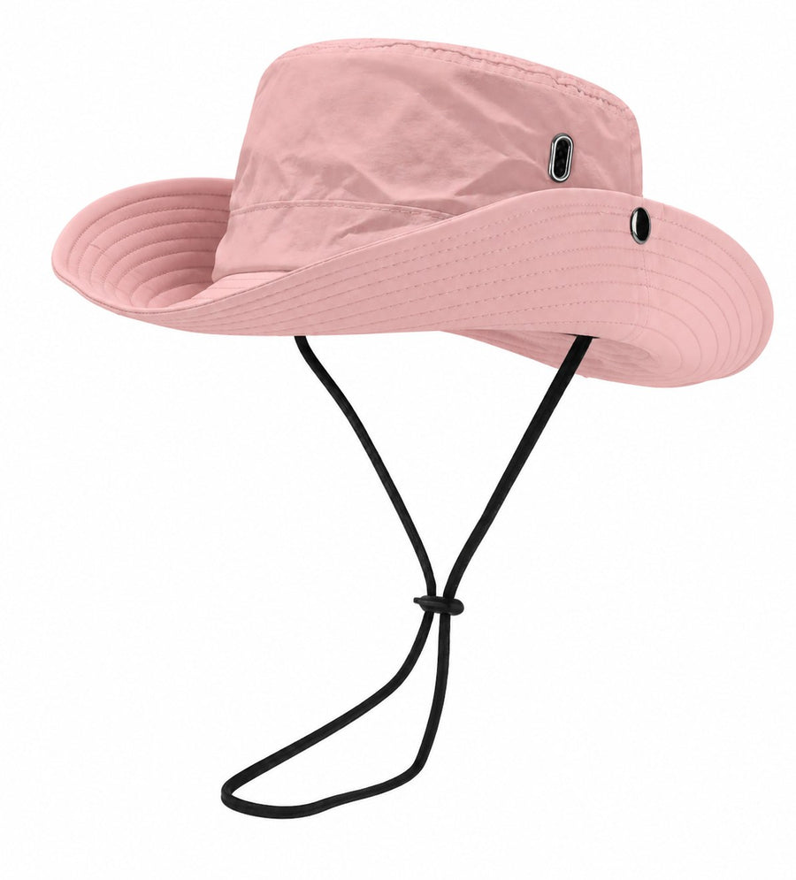 Pia™ Women's Outdoor Travel Sun Hat Summer UV Protection Wide Brim Panama Safari Hunting Hiking Bucket Hat Mesh Fisherman Hat in Pink