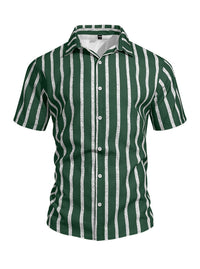 Pieter Casual Linen Shirt with Short Sleeve in Green