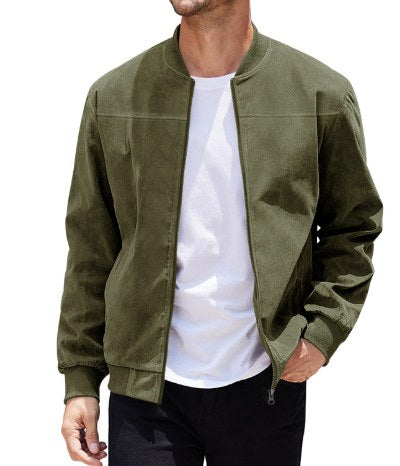 Pieter Jacket with Zip Front in Army Green
