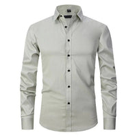 Pieter Shirt with Long Sleeve and Button Front in Green Tea