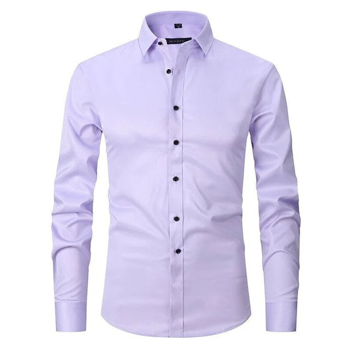 Pieter Shirt with Long Sleeve and Button Front in Light Purple
