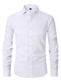 Pieter Shirt with Long Sleeve and Button Front in White 2