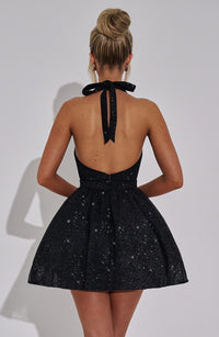 Mariana Mini Dress – Black Sparkle