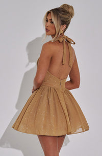 Mariana Mini Dress – Gold Sparkle