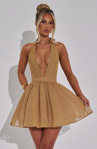 Mariana Mini Dress – Gold Sparkle