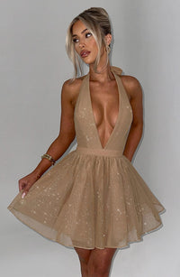 Mariana Mini Dress – Gold Sparkle