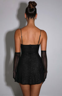 Nancy Mini Dress – Black Sparkle