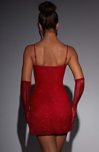 Nancy Mini Dress – Red Sparkle