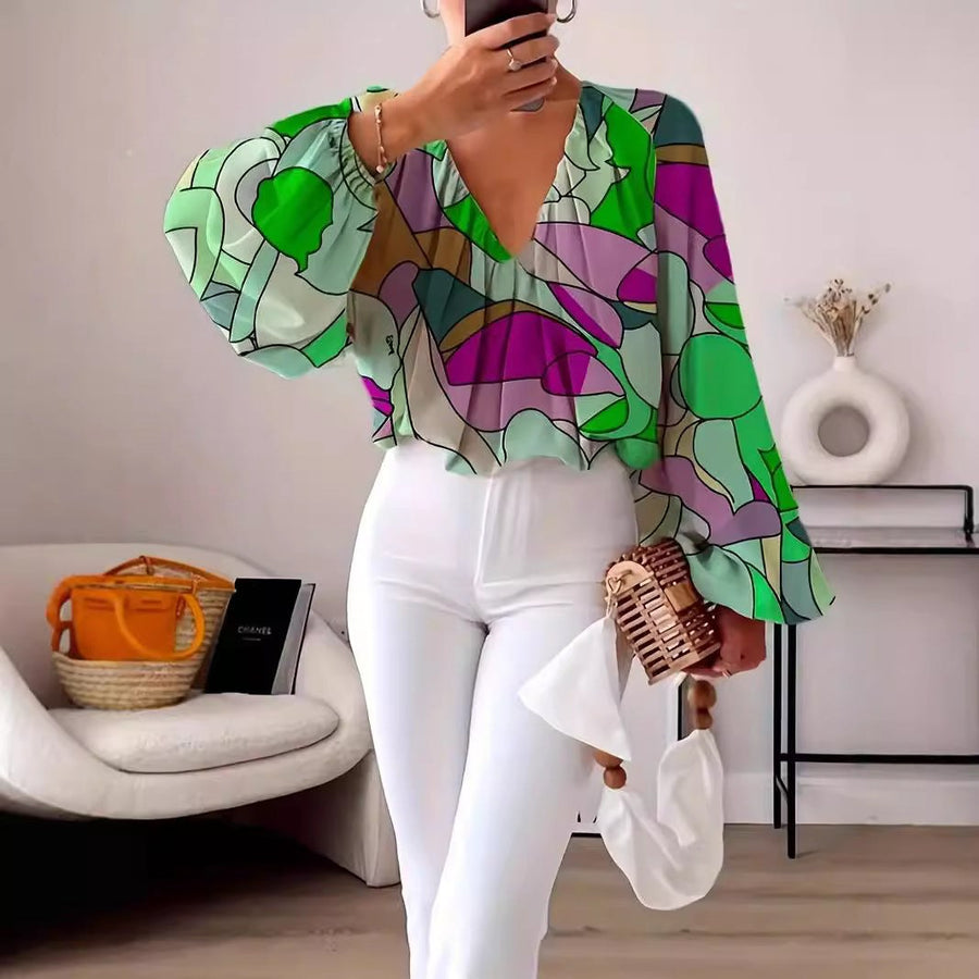 Polly Blouse with V-Neck