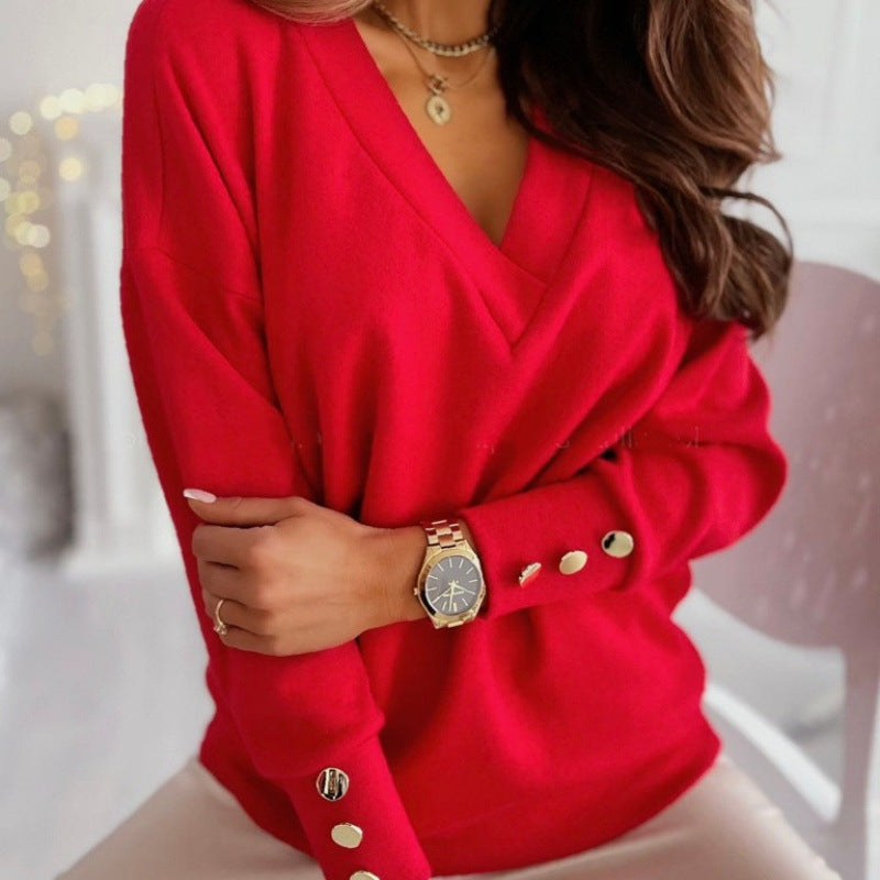 Polly Casual Sweater with V-Neck