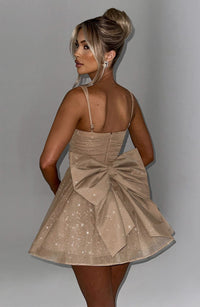 Luna Mini Dress – Gold Sparkle
