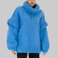 Polly Relaxed Knit Sweater in Blue
