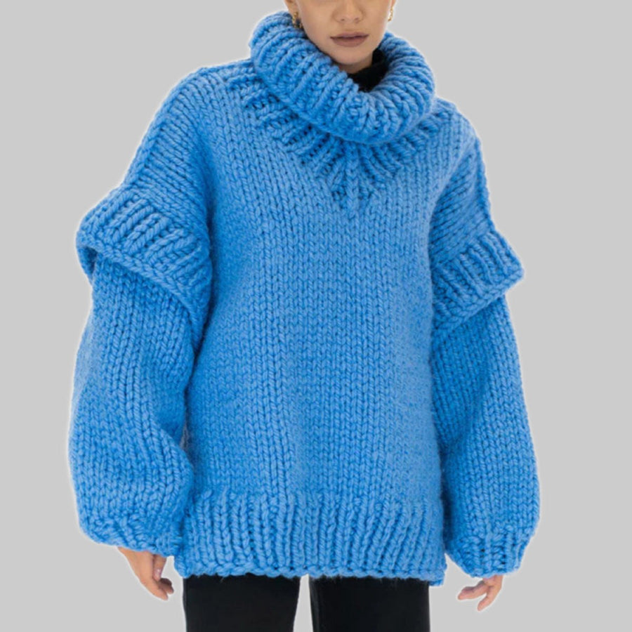 Polly Relaxed Knit Sweater in Blue