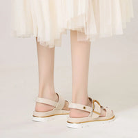 Pomona Slingback Low Platform Sandal in Beige