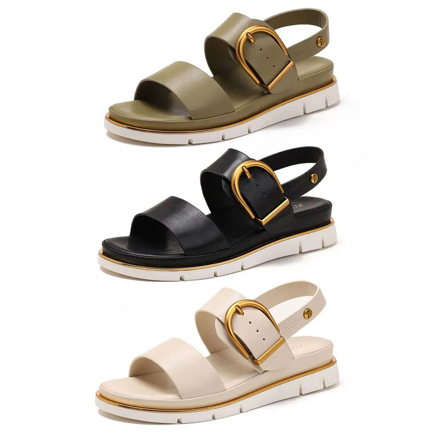 Pomona Slingback Low Platform Sandal in Beige