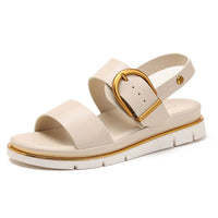 Pomona Slingback Low Platform Sandal in Beige