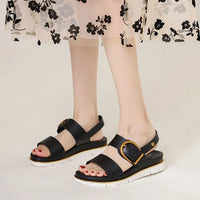 Pomona Slingback Low Platform Sandal in Charcoal