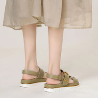 Pomona Slingback Low Platform Sandal in Pickle Green