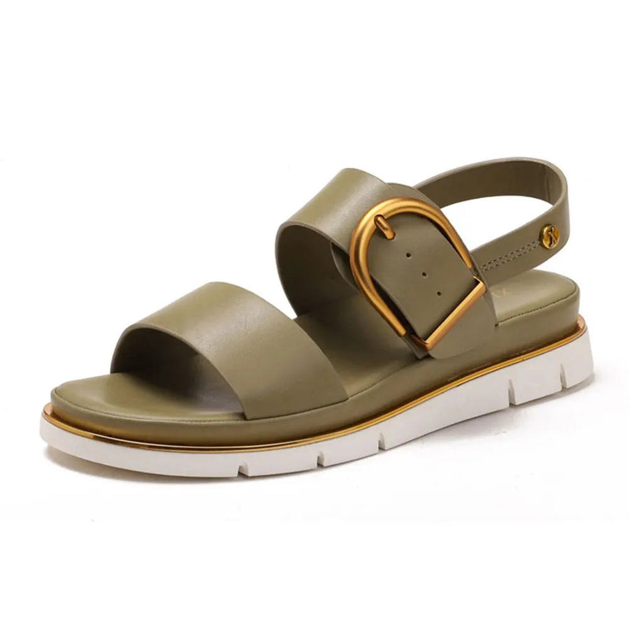 Pomona Slingback Low Platform Sandal in Pickle Green