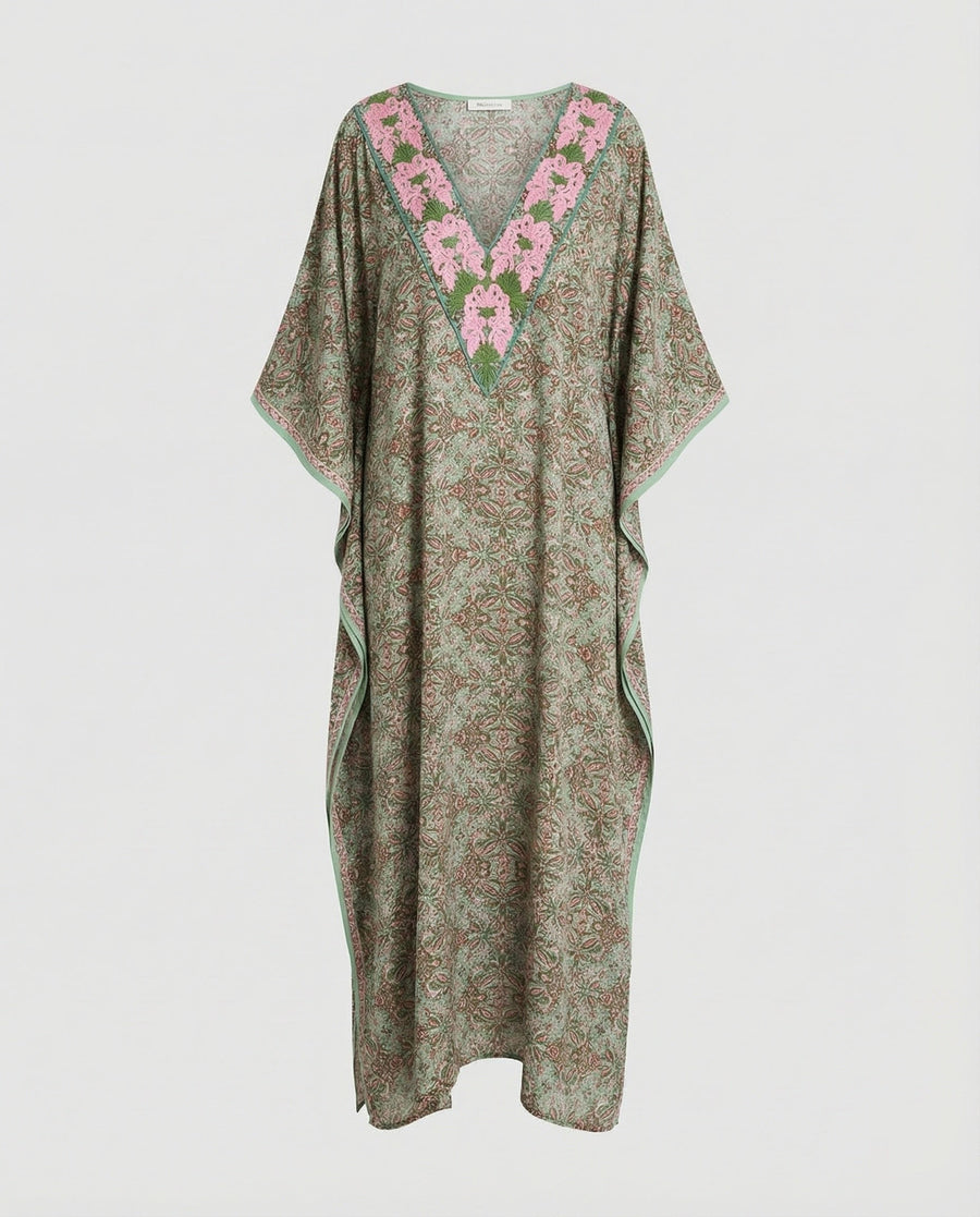 Poppy Relaxed Linen Maxi Dress in Multicolour