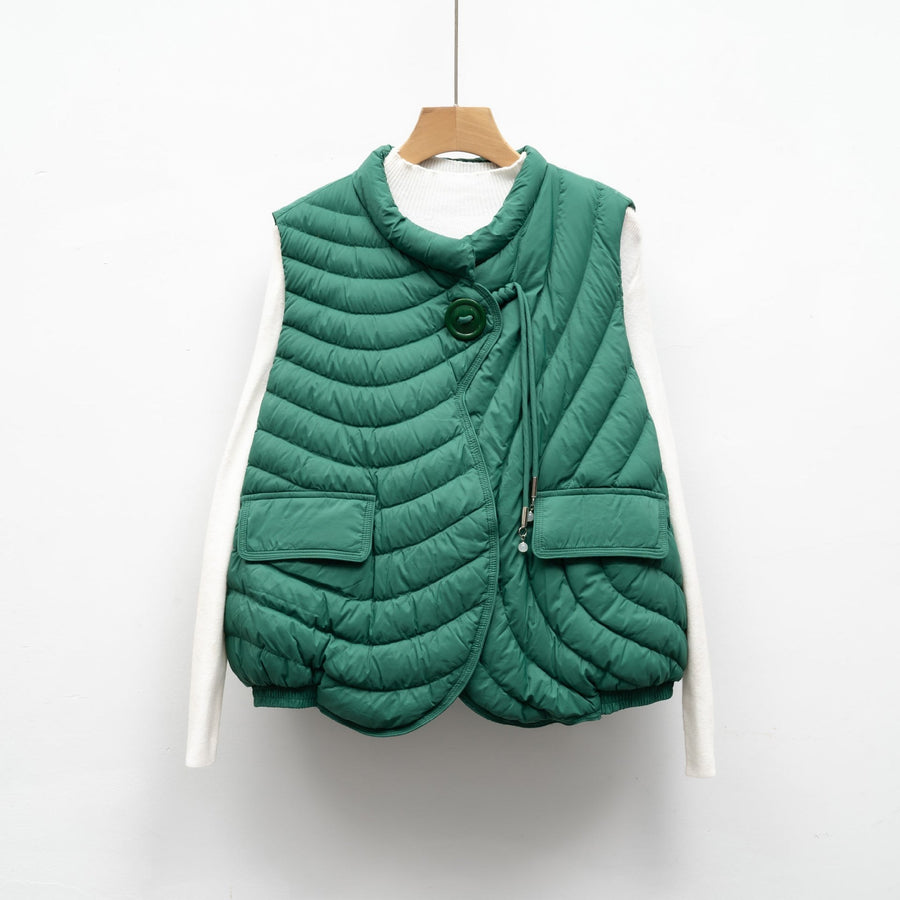 Poppy Vest with Pockets in Green