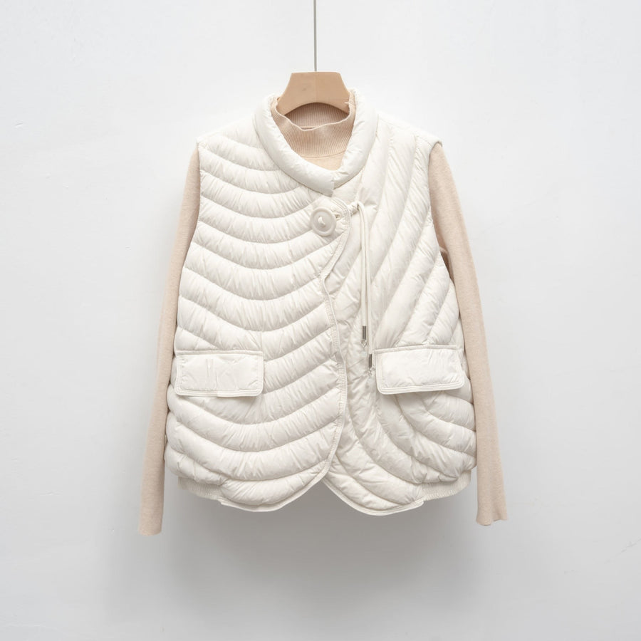 Poppy Vest with Pockets in White