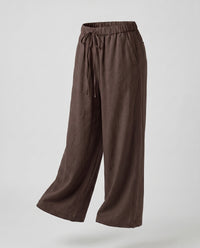Portia Airy Linen Trousers in Kastanienbraun