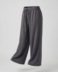 Portia Airy Linen Trousers in Navy