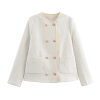 Portia Elegant Jacket with Pockets in White