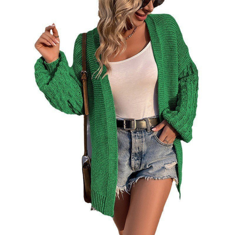 Portia Knit Cardigan in Emerald Green