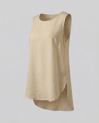 Portia Relaxed Linen Top in Khaki