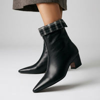 Presley Leather Mid Boot in Charcoal