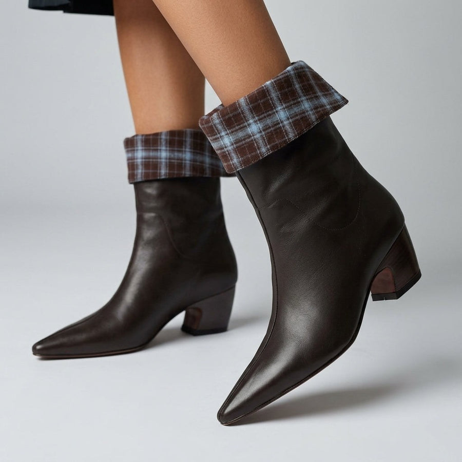 Presley Leather Mid Boot in Espresso Brown