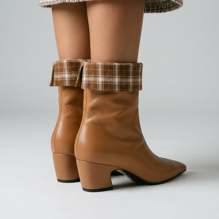 Presley Leather Mid Boot in Sienna Brown