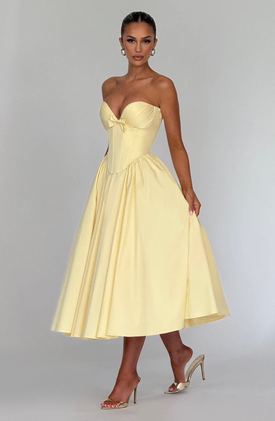 Sheila Midi Dress – Lemon