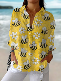 Prindelle | Women's Bee Print Long Sleeve Blouse