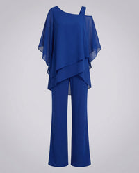 Priscilla Elegant Chiffon Set in Blue