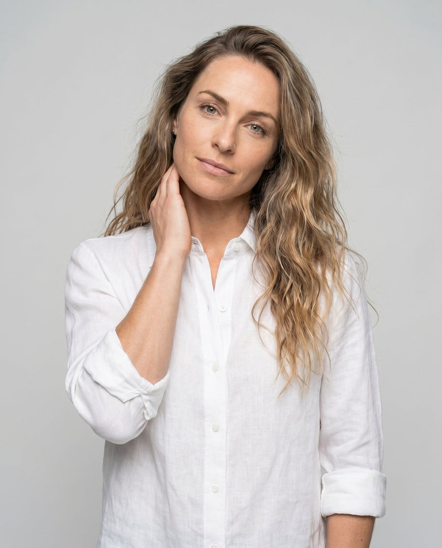 Priscilla Elegant Linen Blouse