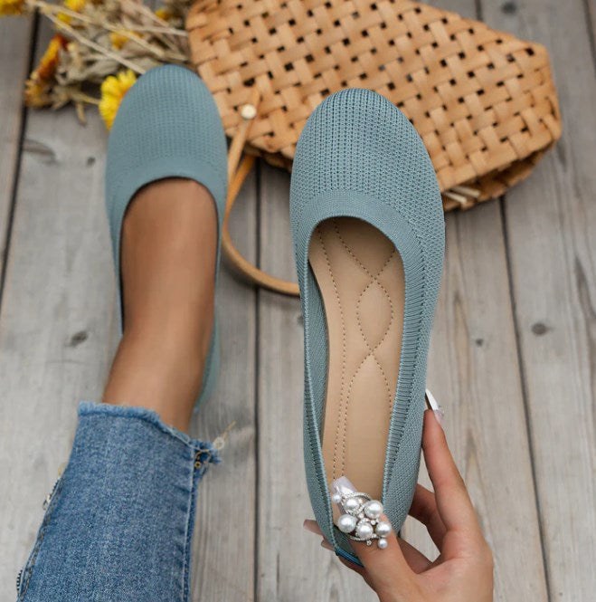 Priya Ballet Flats in Light Blue