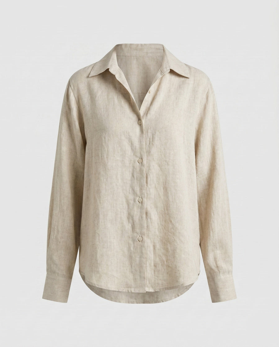 Priya Casual Linen Blouse in Linen