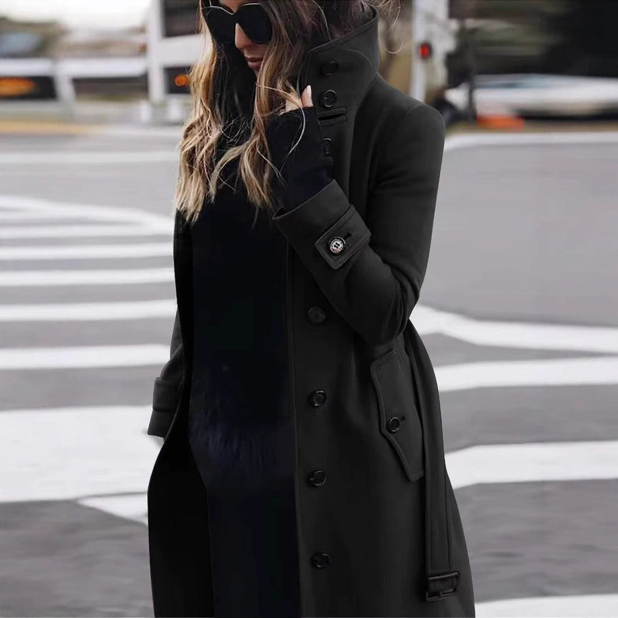 Priya Elegant Coat in Black