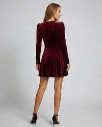 Priya Elegant Velvet Dress in Red