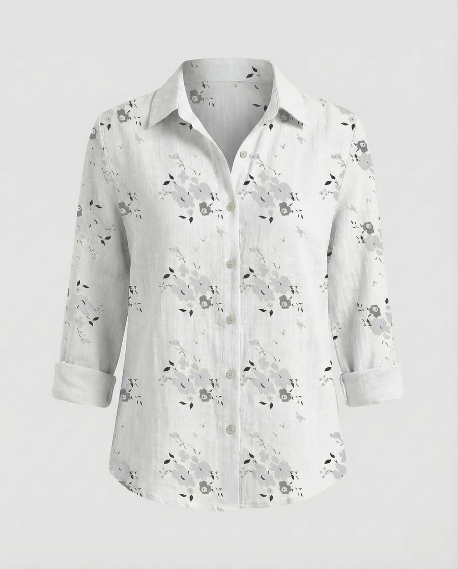 Priya Linen Blouse in White