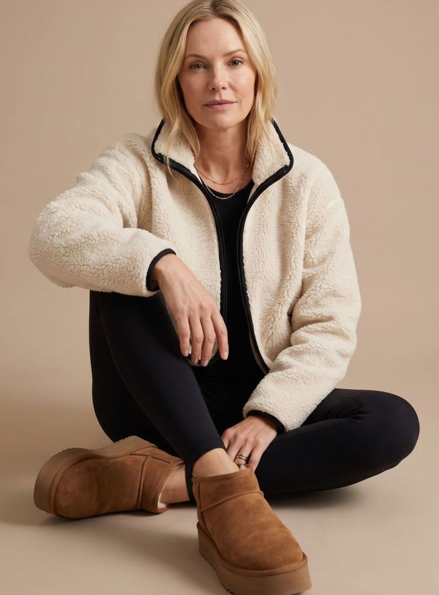 Elin | Women's Soft Teddy Fleece Zip Puffer Winter Jacket