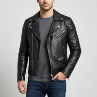Nicole | Men's Fall Zip-Up Leather Jacket