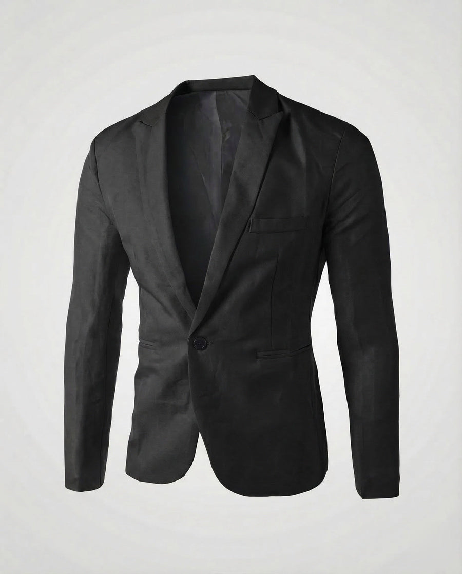 Quentin Linen Blazer in Black